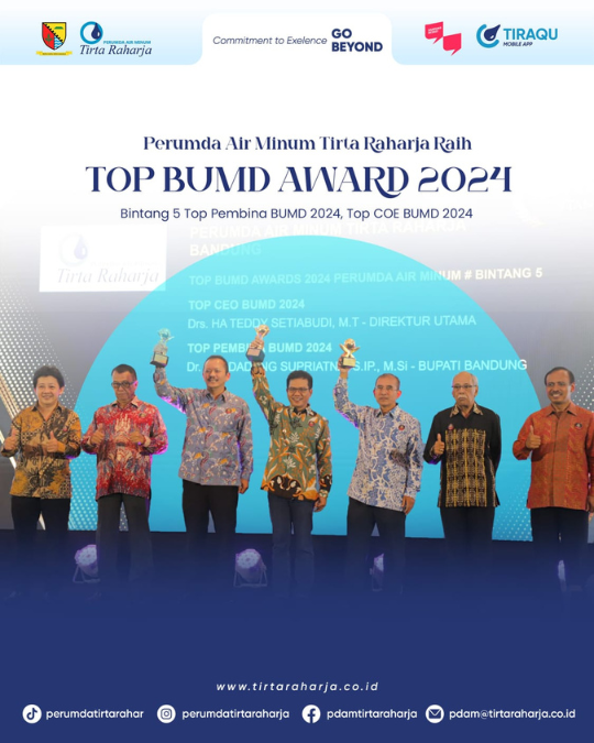 Perumda Air Minum Tirta Raharja raih TOP BUMD AWARD 2024 - Bintang 5 